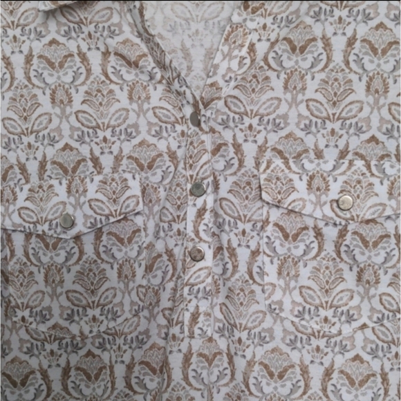 EMILY DANIELS BLOUSE - TAN PATTERNED - Picture 2 of 4